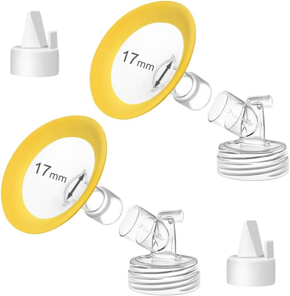 PumpMom-us 17mm Flanges Compatible with Spectra S2 S1 9 Plus Synergy Gold Pump Parts, Replacement 17 mm Breast Pumps Shield Accessories for Spectra Flange