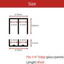 Sliding Door Track, Fit 1/4" Thick Panels, U Channel Rubber for Sliding Cabinet/Closet Door Track, Black, 4Feet, Fit 1/4" Thick Panels/Glass
