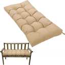Bench Cushions for Indoor Furniture,Tufted Patio Bench Seat Cushion, Swing Seat Cushion,Garden Loveseat Cushions,Outdoor Cushions for Lounger Garden Furniture Patio (Khaki, 39.3x19.7)