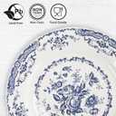 Salad Plates, Ceramic Plates Set of 6, Kitchen Plates Microwave Safe, 8.5 Inch White Plate Dessert Blue Floral