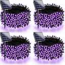 4 Pack Purple Solar Halloween Lights Outdoor Waterproof, 180FT 320 LED Solar String Lights with Green Wire 8 Modes Solar Fairy Twinkle Light for Tree Bush Garden Horror Party Halloween Decorations