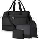 Weekender Bag for Women, BAGSMART 40L Carry on Weekend Overnight Bag, Large Travel Duffel Bag for Traveling, Gym Bag with Shoe Compartment-Black