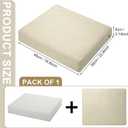 DoubleFill 2 Pcs Outdoor Ottoman Cushion 23"x19"x3" Waterproof Fade Resistant Outdoor Footstools Cushion Removable Patio Ottoman Cushions with Adjustable Fixing Strap for Stool (Beige)