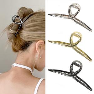Big Metal Butterfly Hair Clips for Women - 5.1" Larger Size Metal Hair Accessories for Long, Thick Hair, 3 Pcs (Silver, Gold, Black)