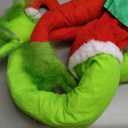 Green Monster Christmas Decorations, 5.2FT Christmas Tree Decor, Pose-able Xmas Stuffed Green Santa Body for Outdoor Indoor Yard Lawn Decoration (Red)