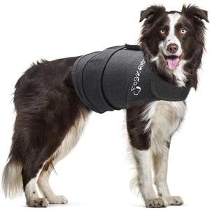 Zeaxuie Baby-Use-Grade Dog Anxiety Vest, Breathable Dog Jacket Wrap for Thunderstorm, Travel, Fireworks, Vet Visits- Calming Coat for Small, Medium & Large Dogs-L-Gray (Grey)