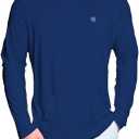 Mens Dry-Fit UPF 50+ Sun Shirt Hooded, Fishing Shirts for Men Long Sleeve, SPF Shirts for Men, Men's Rash Guard (Blue, S)