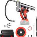 Lithium Battery Grease Gun Cordless Suitable for Milwaukee 18V Battery (NO Battery) with 18” Spring Flex Hose, 10000 PSI High Pressure Quick Release Grease (for Milwaukee M18 Battery)