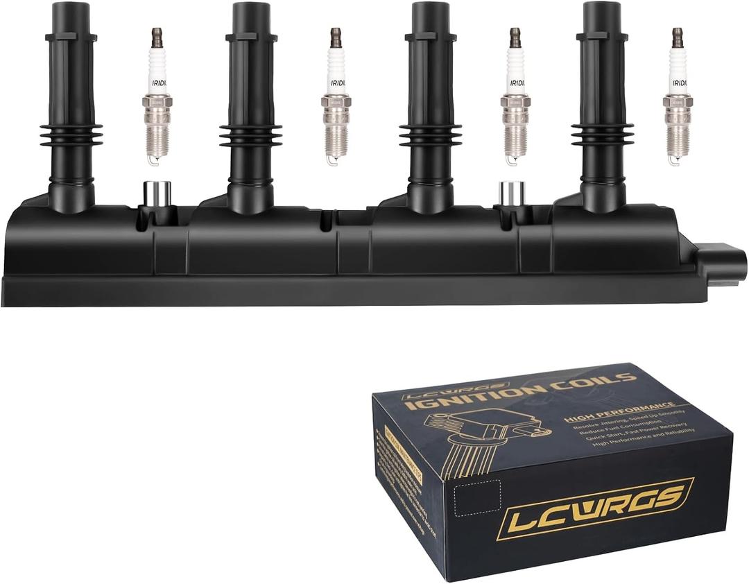 Ignition Coil Pack and Spark Plugs Fits for 1.4 Turbo Chevy Cruze Sonic Trax Volt Buick Encore Cadillac ELR 2011 2012 2013 2014 2015 2016 2017 2018 2019 2020 Coils Spark Plugs UF669 D521C 55577898