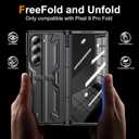 for Samsung Z-Fold-6 Pen Case: Slim Hinge Stand Case with Screen Protector - Support Wireless Charging - Soft Full Body Protective Phone Cover for Galaxy Z Fold6 Black