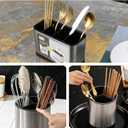 Spinning Utensil Holder, 360 Rotating Utensil Holder + Square Chopstick Cage, Caddy for Kitchen Countertop, The for Organising Cooking Silverware, Spoons and Spatulas