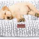 Dog Bed Crate Pad - Soft Fluffy Pet Cushion Mat for Small Dogs, Anti-Slip Comfy Kennel Pad for Puppy Crates (Small 24"x18", White)