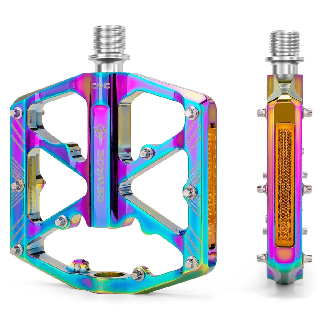 Bike Pedals 9/16 Inch - Bicycle Pedals with Reflectors - 3 Sealed Bearings MTB Pedals Wide Platform Pedals for Mountain Bike, BMX, Road Bike Pedals 2 pcs