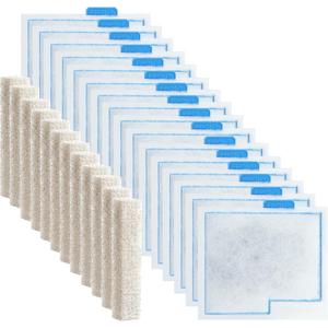 16 Pack Medium Fish Filter Cartridges Replacement Compatible with Aqueon QuietFlow LED PRO Power Size 10/E Internal Power 20 Filter/Zilla Size 20(Extra 12pcs Pads)