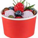 Coppetta 5-Ounce Dessert Cups, 50 Disposable Ice Cream Cups - Lids Sold Separately, Sturdy, Red Paper Frozen Yogurt Bowls, For Hot And Cold Foods, Perfect For Gelato Or Mousse - Restaurantware