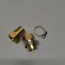 Uenede 2PCS Brass 3/4" NPT Female to 1" Hose Barb Fittings Adapter Connector Include 2 Clamps for Water/Oil/Gas