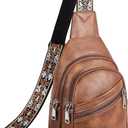 Telena Sling Bag for Women Crossbody Bags Purse for Women Vegan Leather Fanny Pack with Adjustable Strap (0-brown)