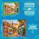 Jigsaw Puzzles for Adults 1000 Piece Puzzle for Adults 1000 Pieces Puzzle 1000 Pieces-Charming European Town with Cobblestone streetscape