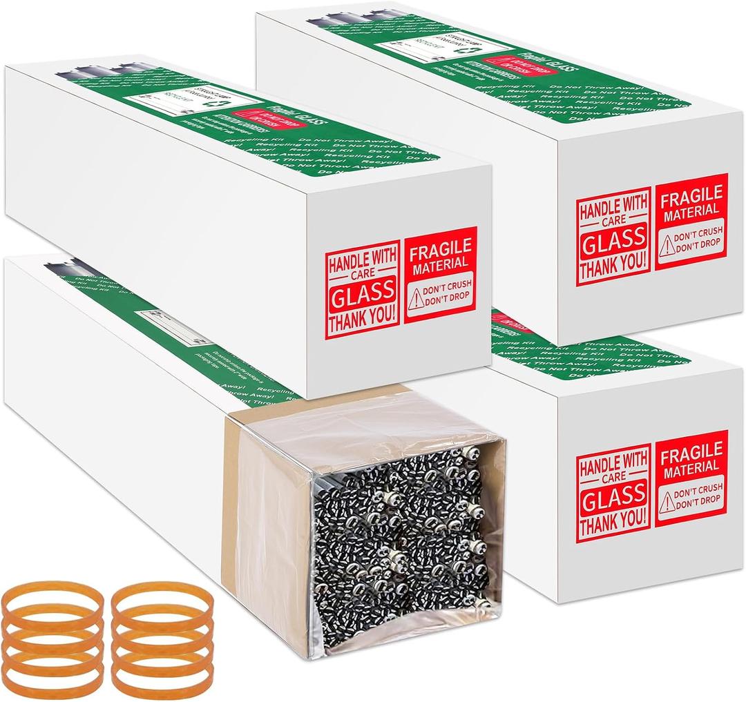 Feifeiya 4 Sets 49 x 12 Inch Recycling Box for Straight Lamps with Bags Straight Lamps Recycling Storage Bin Box that Holds up to 61 x T12 Tube Lights or 132 x T8 Fluorescent Tubes