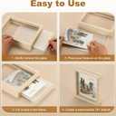 uxcell Wooden Pressed Flower Frame Handmade, 8x8 Inch Square Floating Picture Frame Double Glass Frame for Pressed Flowers Artwork Photo Frame Tabletop Display, Black