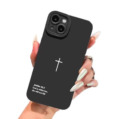 HYBIYING Christian Bible Verse Phone Case Jesus Cross Phone Case TPU Frame Full-Body Protective Cover for iPhone 17/16/15/14/13 Pro Max, Pro, Plus