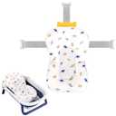 Colorlife Baby Bath Seat Support Net Infant Bathing Seat Support Mat, Adjustable Comfortable Non-Slip Three-Pointed Baby Shower Net Bathtub Sit Up Mesh for Newborn 0-12 Months-Crown(No Bathtub)