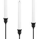 Ohtomber Taper Candle Candlestick Holders - 3PCS Black Metal Pillar Candle Sticks Holder Decor, Vintage Decorative Centerpiece Table Candlesticks Decor for Wedding Fireplace Mantel, Housewarming Gift