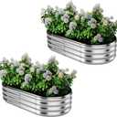 ZFHgarden Galvanized Metal Planter Raised Garden Bed Kit for Gardening Outdoor，4x2x1ft 2 Planter Grow Garden Box Raised Flower Bed，Long Vegetable Clearance Herb Raised Garden Beds for Gardening Metal