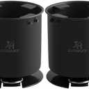 JUIOHAKY Pack of 2 Stainless Steel Paddle Board Cup Holder, Multi-Functional SUP Cup Holder for Drink with Action Mount (Black), Inflatable Stand Up Paddle Board Accessories Fits Large Water Bottle