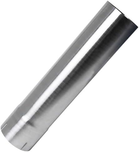 4 Exhaust Pipe, Flared End T304 Stainless Steel Straight Tubing, Polished Universal Connector Adapter 4 Inch ID to OD 4" ss Ailpipe 17.3" Length,Car Motorbike Truck Exhaust System,Slip Fit Connector