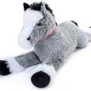 Tezituor 35 Inch Horse Stuffed Animals, Large Stuffed Horse Plush Pillow, Soft Gray Pony Plush Toy for Boys Girls