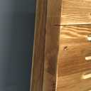 Wooden Threshold Ramp for Home Steps, 3" Rise Doorway Ramp with Non-Slip Grooves, Door Ramp for Wheelchair/Walker/Cart/Scooter, (31.4 W*3.0" H, Solid Wood, 600LBS Capacity) (Crack across the middle)