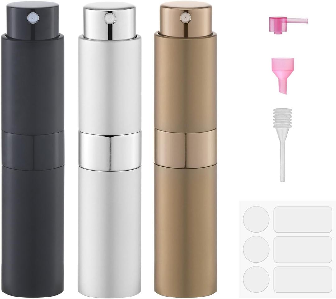 Fusupak Perfume Atomizer Travel Bottle Refillable: Cologne Sprayer Portable for Men - Mini Spray Empty for Refill - 8ml Small Size Brown