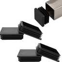 4 PCS 4"x 4" Square Tube End Cap Plastic Plugs, Square Tubing Plug Inserts for Metal Tubing, Fences, Glide Protection from Chair Legs and Furniture, Suitable for 3-5 mm Tube Thickness, Black