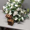 Ling's moment 17.5" Tall Standing Artificial Flowers Arrangements 4 pcs Wedding Aisle Runner Chair Decorations White Sage Centerpieces for Ceremony Reception Rose Floral Party Outdoor Decor