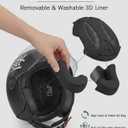 Westt 3/4 Open Face Motorcycle Helmet With Clean Visor - DOT Approved Vintage Moped Scooter Helmet for Men and Women, L (23.23-23.62 inch)