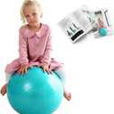BABYGO Sensory Exercise Ball | Peanut Ball for Kids | Autism Therapy Calming Development Activities Motor Skills | Exercise Book & Pump Included 45CM,Blue|Orange