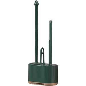 Basaza Toilet Brush and Holder Set Toilet Bowl Cleaning Brush and Holder for Bathroom 4 in 1 Dark Green Toilet Bowl Cleaner Brushes & Holders Bathroom Accessories Floor Standing or Wall Mounted