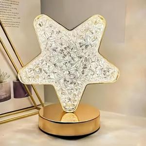 Star Lamp, 3 Colors Stepless Dimmable Table Lamp, Touch Control Stars Light, USB Rechargeable Beside Lamp, Cute Night Light for Bedroom Living Room Home Decor (Star)