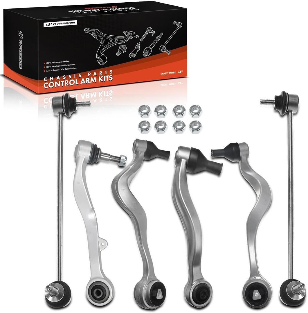 A-Premium 6Pcs Front Suspension Kit, Lower Forward & Rearward Control Arm, Sway Bar Link, Compatible with BMW E60 Series - 525i 2004-2010, 530i 2004-2007, 545i 2004-2005, 550i 2006-2010