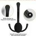 Homanu 10 Pack Coat Hooks Heavy Duty, Metal Three Prongs Large Coat Hooks Wall Mounted with 20 Screws, No Rust Black Rustic Wall Hooks for Hanging Towel, Coat, Scarf, Bag, Hat, Cup, Key