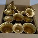 Pack of 10 Metal Flower for Wedding Table Centerpiece 16cm/6.3in High Small Flower Vase Indoor Table Decoration Centre Pieces for Home Dining Room Party Birthday, Gold (10Pack, 16cm/6.3in H, Gold)