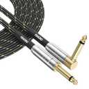 FEMORO Guitar Cable 10 ft, Instrument Cord 22AWG, Gold-Plated 1/4 Inch Jack, for Electric/Bass/Acoustic Electric Guitar to Amplifier Amp Pedal Stereo Mixer Audio Interface