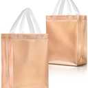 Nush Nush Rose Gold Gift Bags Set of 9 - Reusable Gift Bags Medium Size With Handles - Ideal Goodie Bag for Bachelorette Party Favors, Christmas, Bridal Shower, Rose Gold Party Supplies - 8Wx4Dx10H