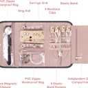 Travel Jewelry Organizer Box, Foldable Travel Case for Earrings, Necklaces, Rings, Bracelets, Black