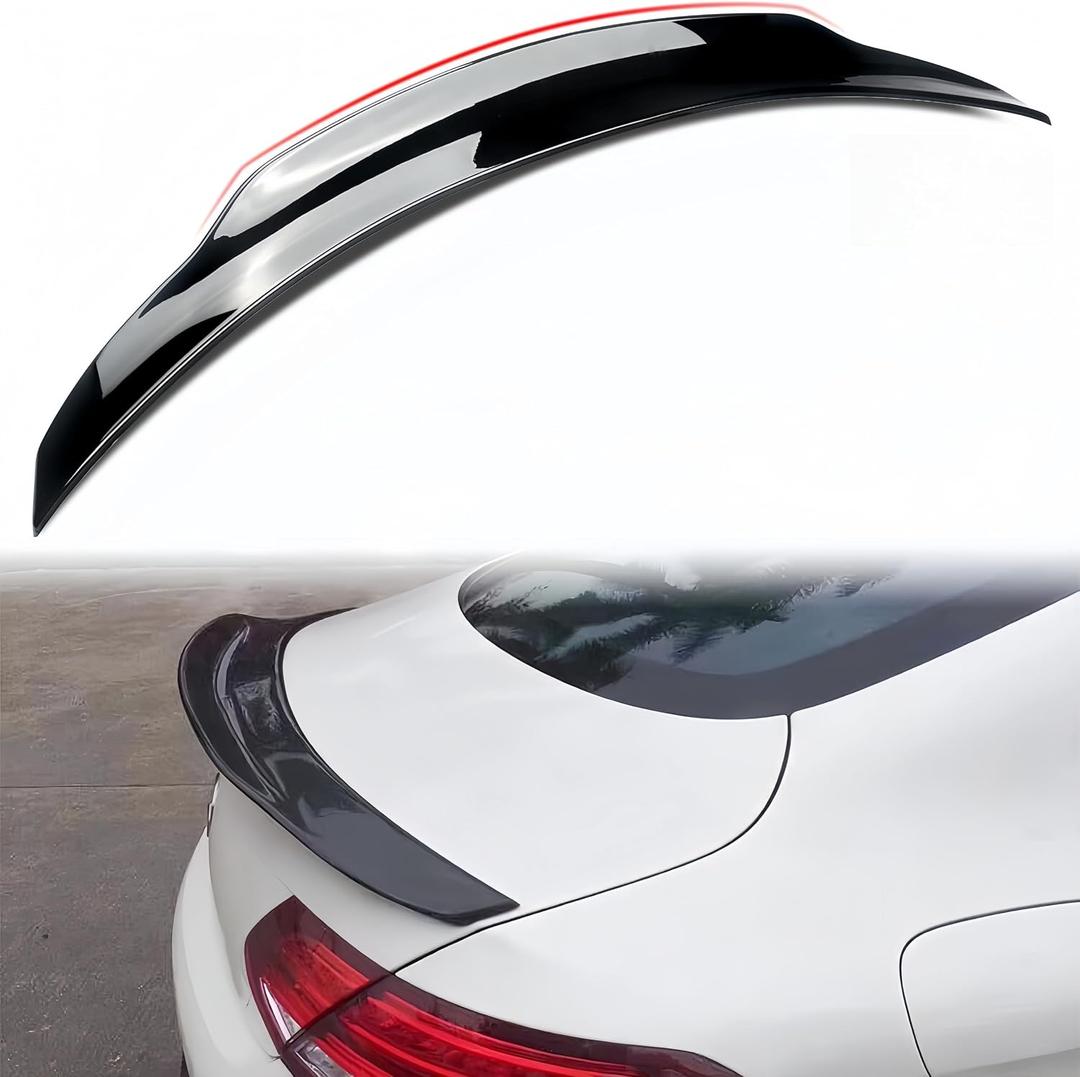 Rear Spoiler Compatible with Mercedes Benz W205 C-Class 2015-2021, Duckbill Spoiler Fits for C63 C160 C180 C200 C250 C300 C400 C450 Sedan, Duckbill Trunk Tail Deck Lid Wing Lip (Glossy Black)