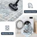 Runner Rug 28, Vintage Boho Rug,Ultra-Soft Low Pile, Washable, Non Slip,Stain Resistant Printed Carpet for Hallway Kitchen Living Room Bedrooms Playroom Office, Light Blue