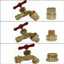 4 PCS Commonly Used Brass Garden Hose Connectors Set, 1/2" NPT To Garden Hose Adapter, 3/4" GHT To 1/2" NPT, Garden Hose To Shower Adapter, Female To Female Hose Adapter, GHT to NPT Adapter