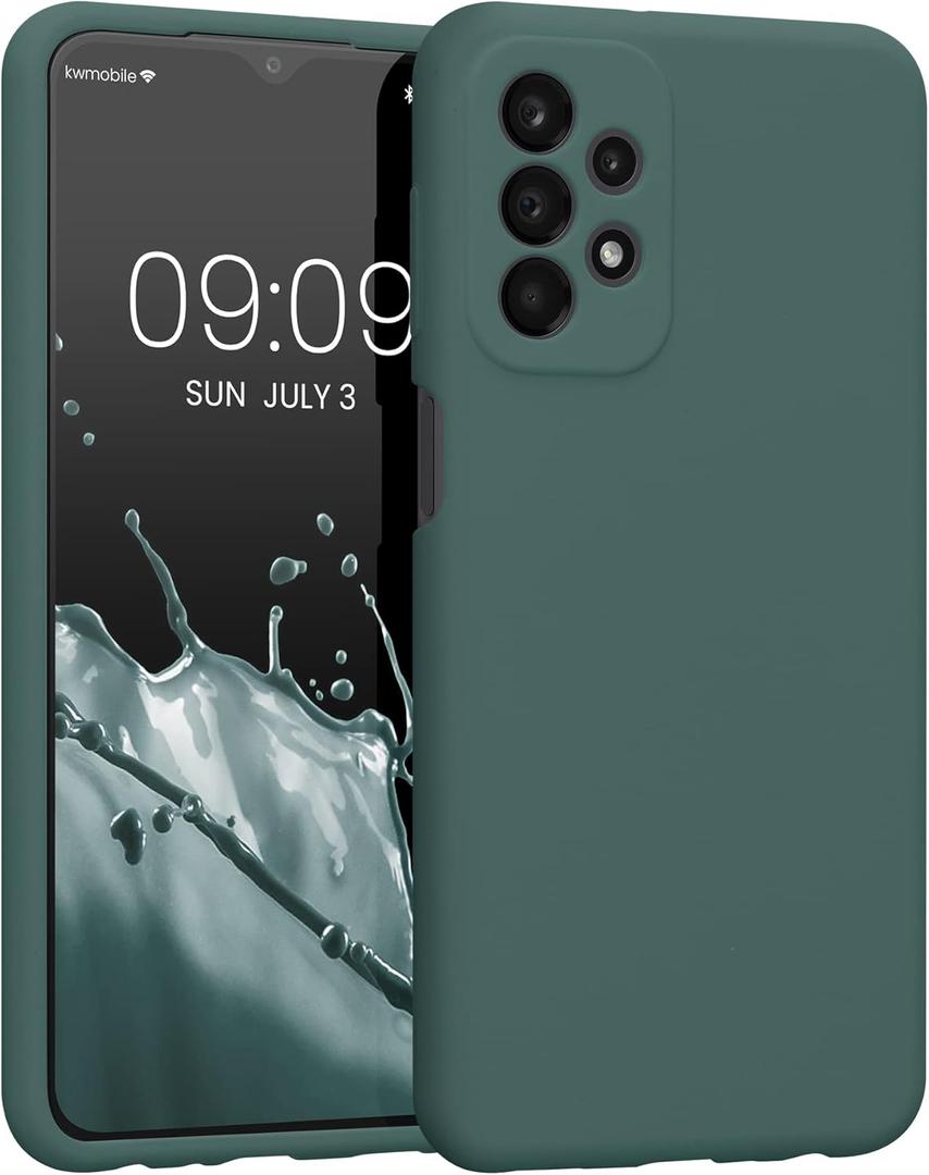 kwmobile Case Compatible with Samsung Galaxy A23 4G / 5G Case - Slim TPU Silicone Phone Cover - Soft Touch Finish - Moss Green