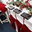 Fonder Mols Christmas Stocking Holders for Mantle, Heavy Deauty Xmas Fireplace Hanger Hooks Metal Grips Clips, Black Marble (4)